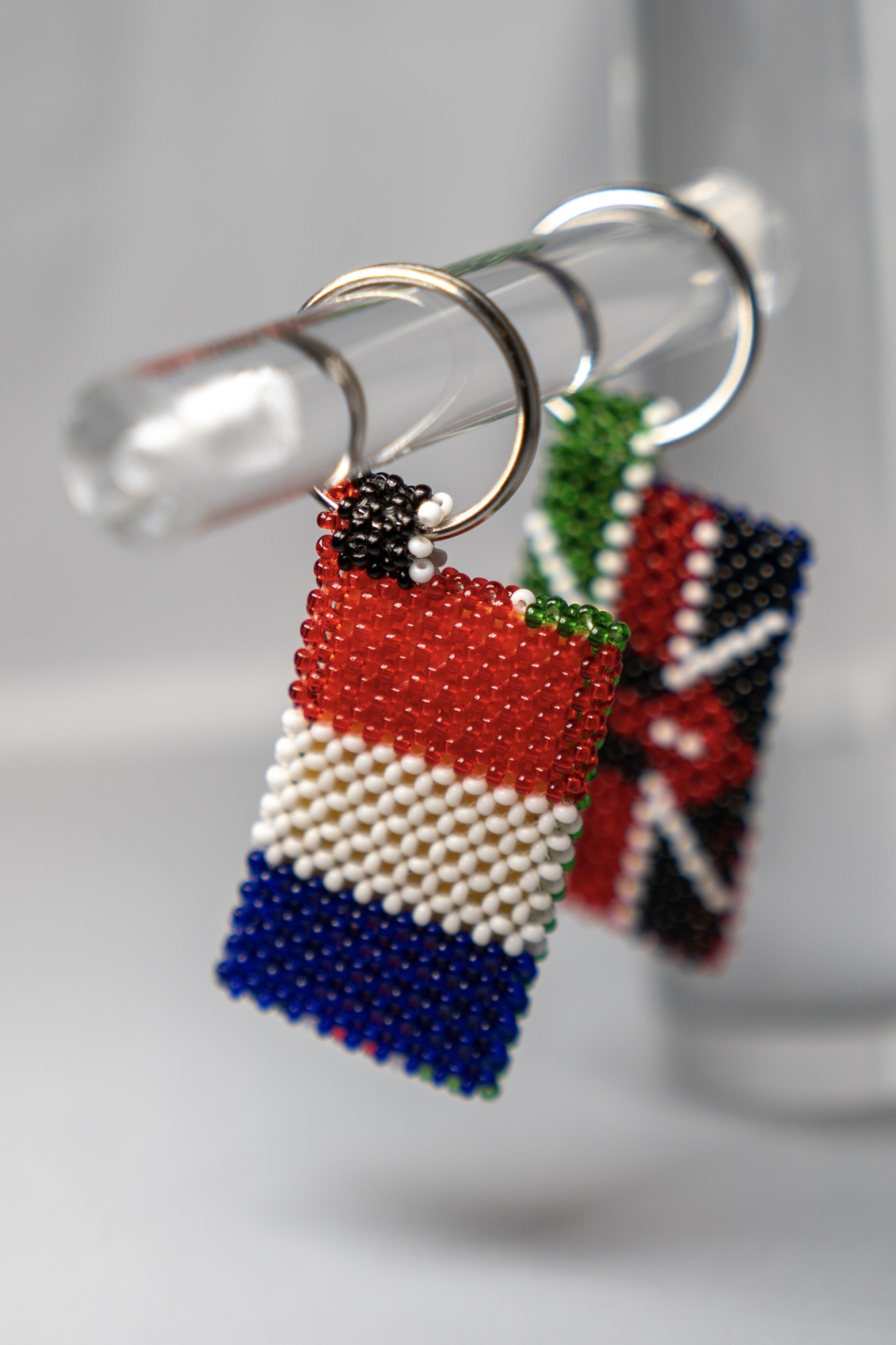 French and Kenyan flag key ring