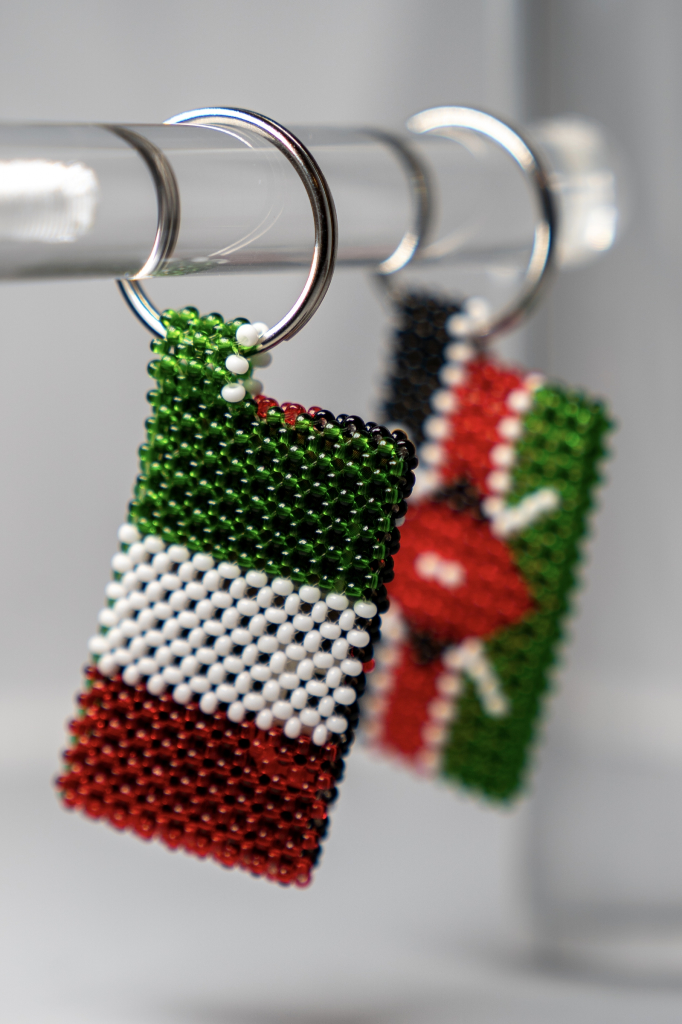 Italian and Kenyan flag key ring